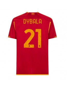 Moški Nogometna dresi replika AS Roma Paulo Dybala #21 Domači 2023-24 Kratek rokav